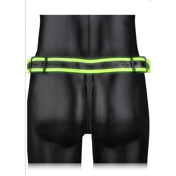 🦋B2G1🦋OUCH! Glow in the Dark NEON GREEN Bonded Leather Buckle JOCK STRAP | S/M - Picture 4 of 8